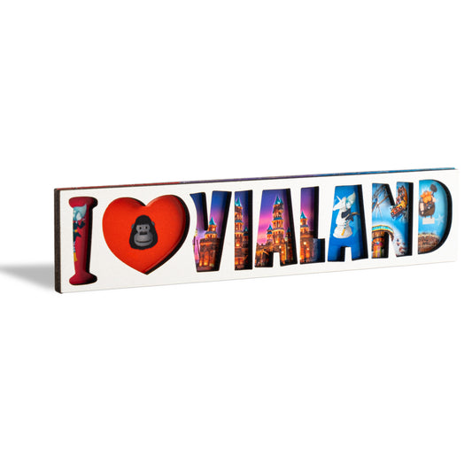 I Love Vialand Yazılı Ahşap Magnet